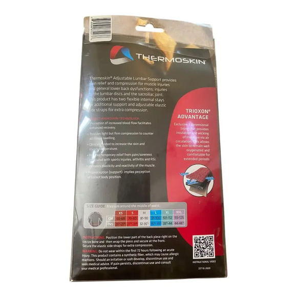 Thermoskin Adjustable Lumbar Support Stabilizing Back Brace XXL Beige Breathable - Picture 10 of 13